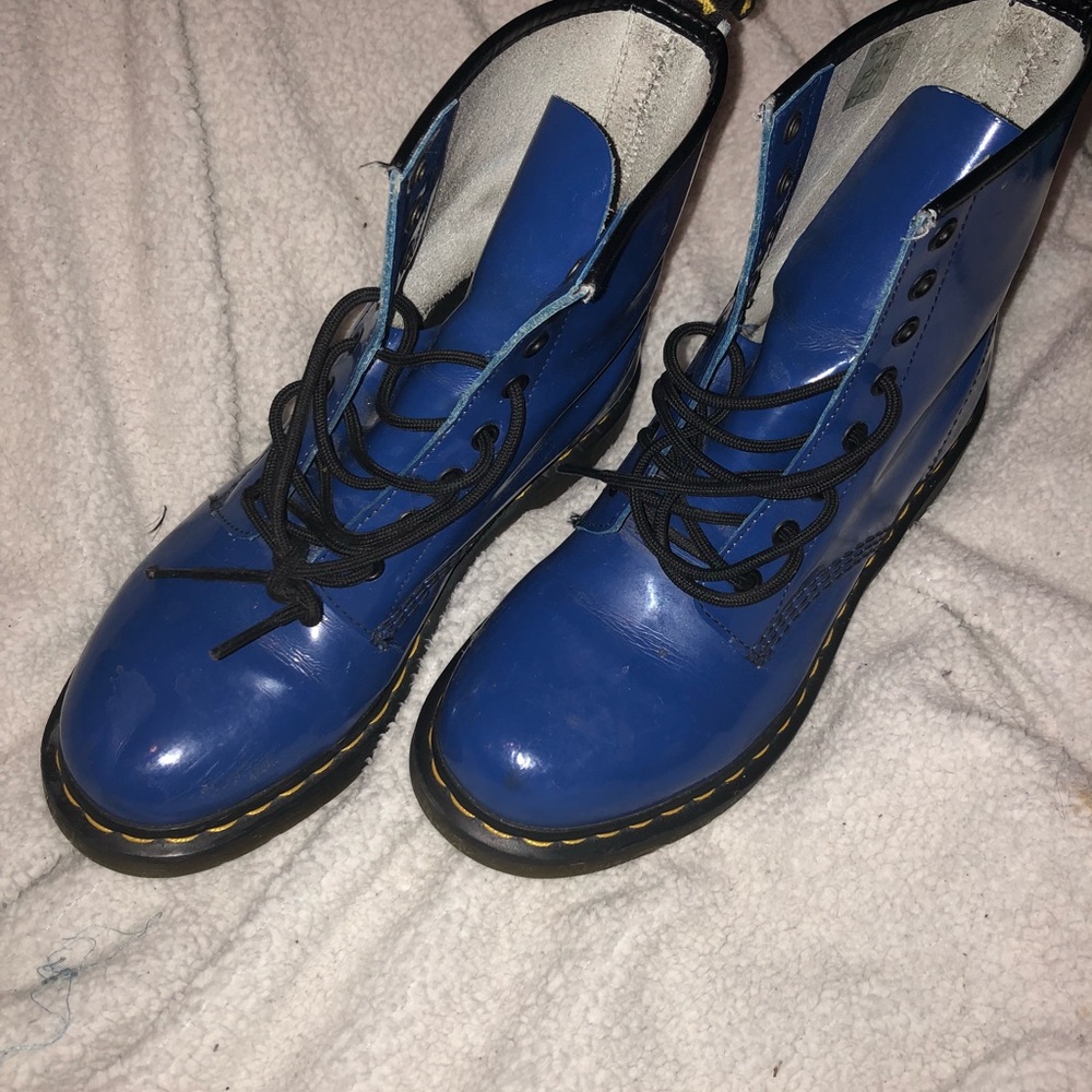 Beautiful bold blue doc martens